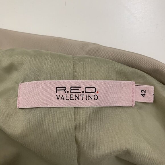 Red Valentino Size 8 US Crop Jacket Shrug 1/2 Sleeve Khaki Beige Button Up 42 - Picture 4 of 7